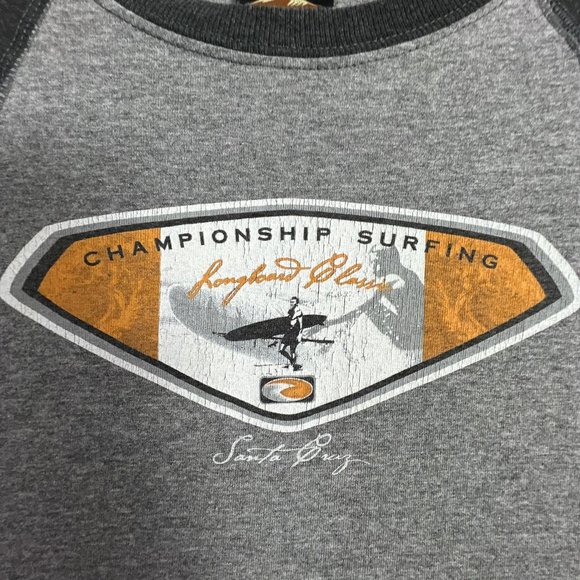 Champion Surfing Longboard Classic Santa Cruz Raglan T Shirt Gray Mens Large L - Picture 3 of 8